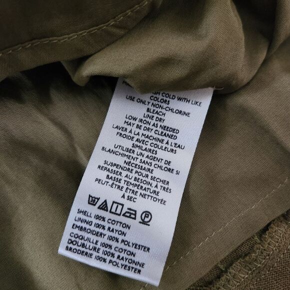 Free People Picking Petals Mini Dress Cardamom Seed Olive Green Women's Large - Picture 14 of 16